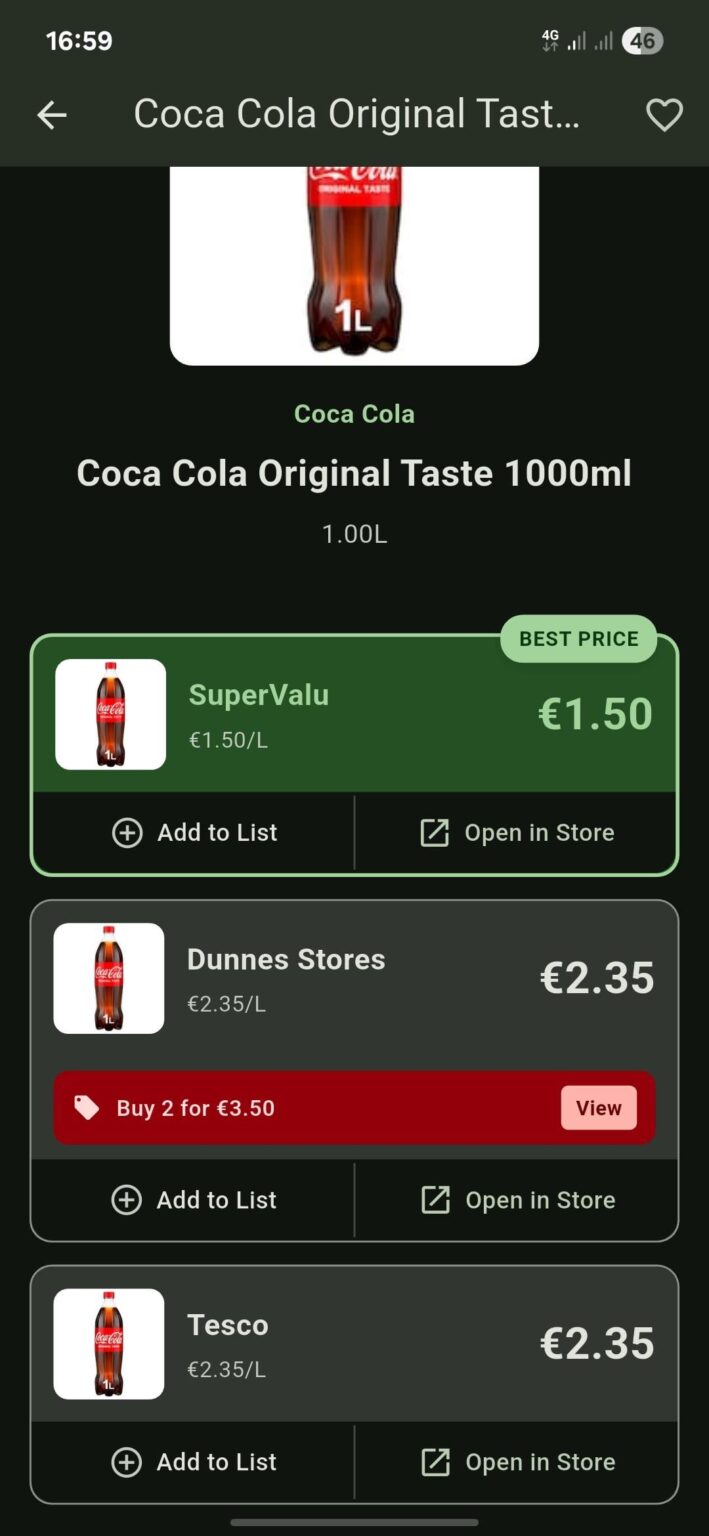 アイルランドのスーパーマーケットの価格を簡単に比較できるアプリを構築しました