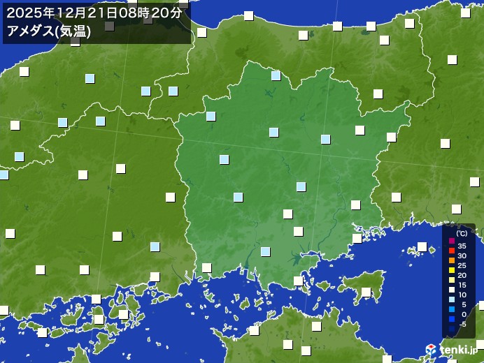 岡山県の今日のアメダスの記録(12月21日) - 日本気象協会 tenki.jp