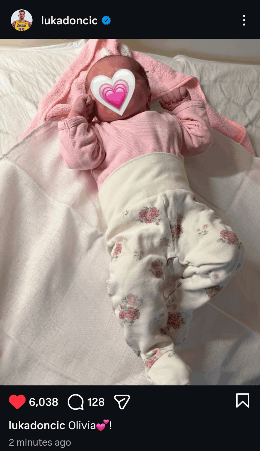 ルカ・ドンチッチに新しい娘が誕生！オリビア・ドンチッチの世界へようこそ