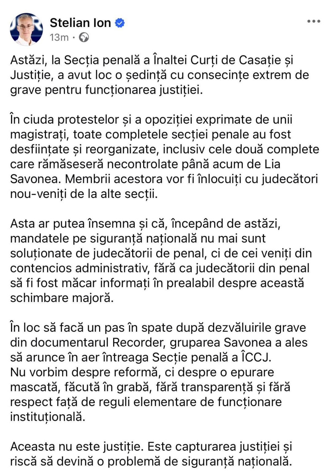 ステリアン・イオンは、リア・サヴォネアが治安判事の捜査を行う刑事部門をダイナマイトしたという事実を見せてくれる