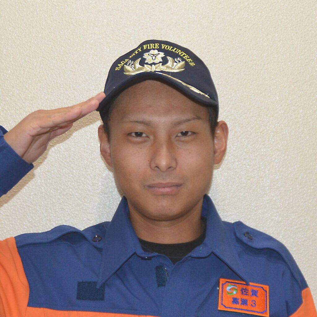 家族を守る・地域を守る佐賀市消防団 太田 秀平さん(27) 2025年版 佐賀を守る「みんな」のヒーロー 消防団 | | 消防団にあなたのチカラを 家族を守る・地域を守る佐賀市消防団 太田 秀平さん(27) 2025年版 佐賀を守る「みんな」のヒーロー 消防団 | | 消防団にあなたのチカラを