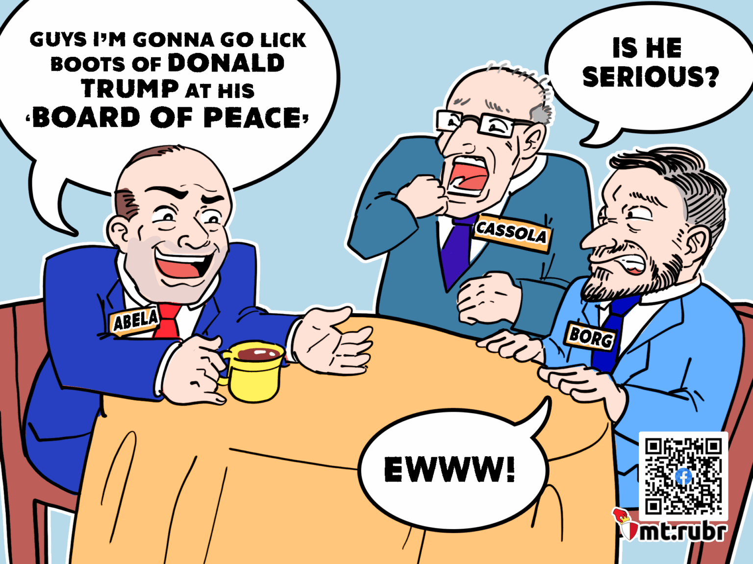 ロバート・アベラ首相はマルタがトランプ大統領の「平和委員会」に参加する可能性があると語るが、モメンタム紙は中立性を損なう偽りだと批判し、PN党首アレックス・ボルグ氏はマルタがその信頼性を守らなければならないと警告している