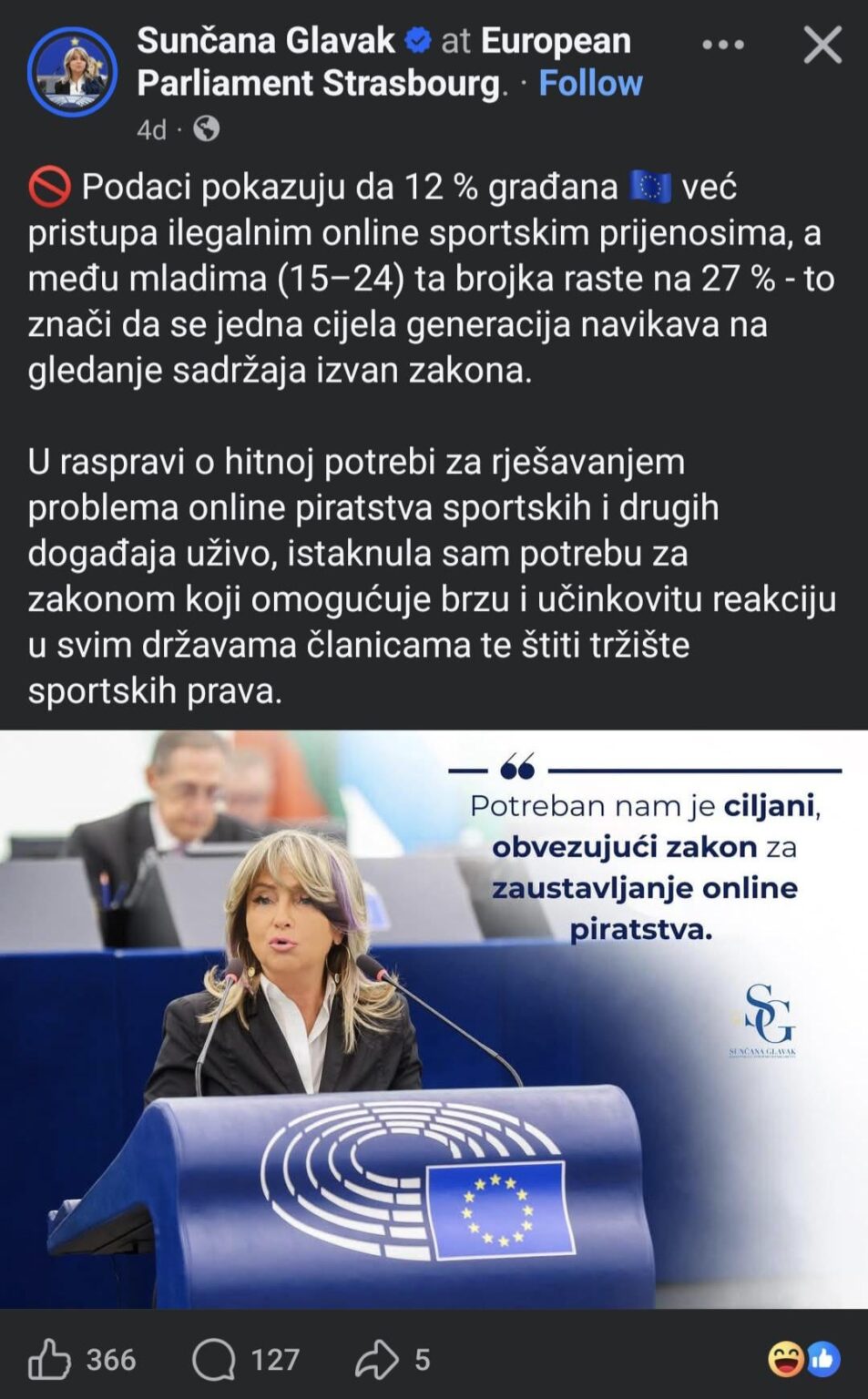 HDZ が EU の現実の問題に取り組んでいることを嬉しく思います