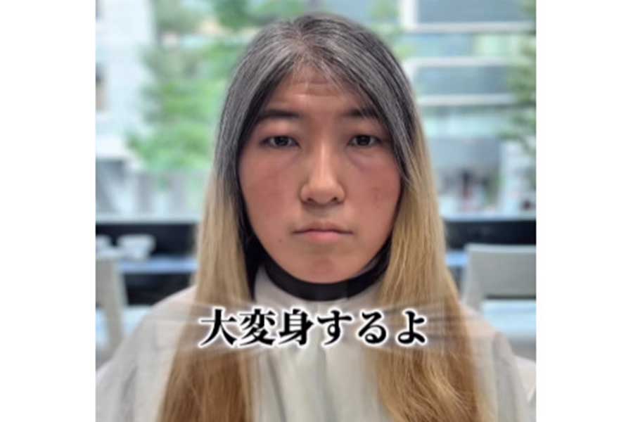 白髪の多さに悩む女性（スクリーンショット）