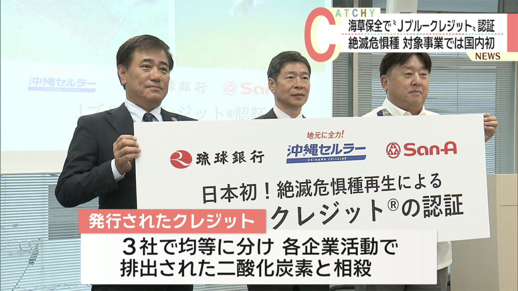 国内初　沖縄県内の企業が取り組む環境保全事業がＪブルークレジットの認証取得 – QAB NEWS Headline