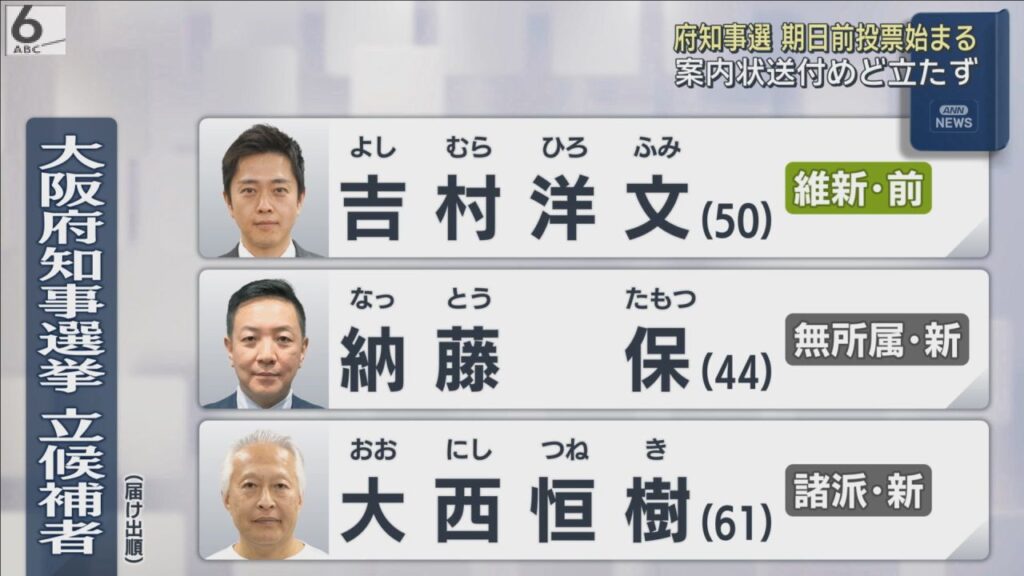 大阪府知事選の期日前投票が始まる　準備期間短く、案内状の送付めど立たず