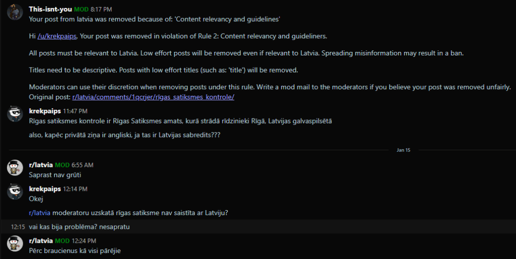 モデレーターの行動