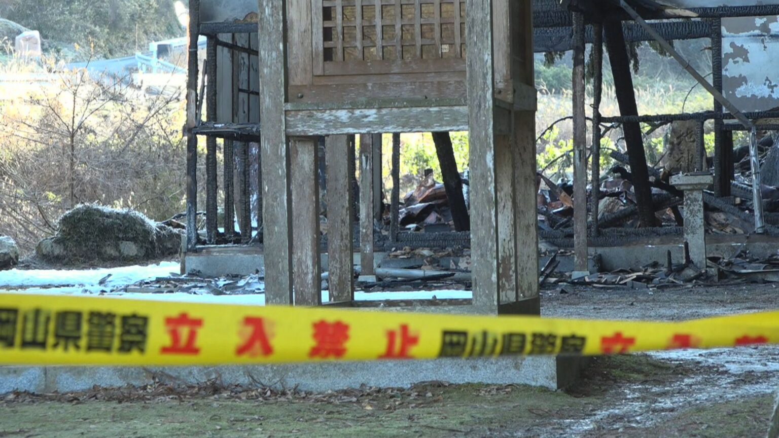 吉備中央町で神社が全焼　男性消防士が倒木と建物の壁に挟まれけが　岡山 | KSBニュース | KSB瀬戸内海放送
