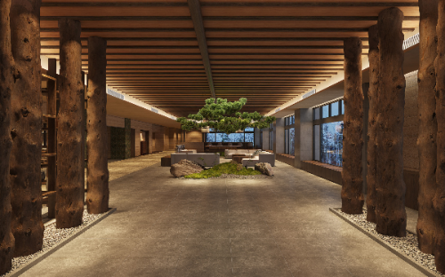 岩手雫石店のロビー、新ブランドホテルは源泉力特化型ホテルとして打ち出す