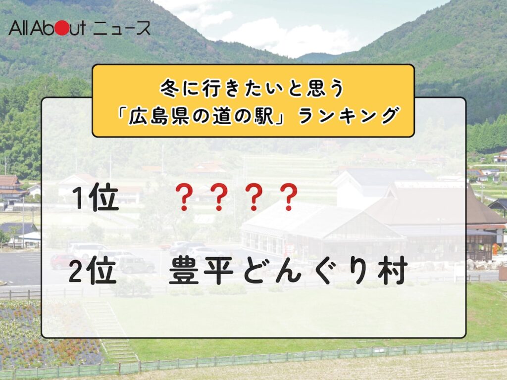 冬に行きたいと思う「広島県の道の駅」ランキング！ 2位「豊平どんぐり村」を抑えた1位は？【2026年調査】 - All About ニュース