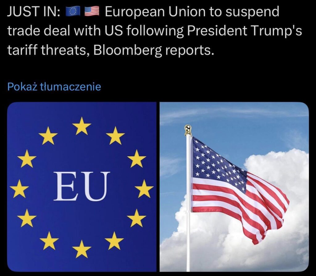 EU、米国との貿易協定を停止へ