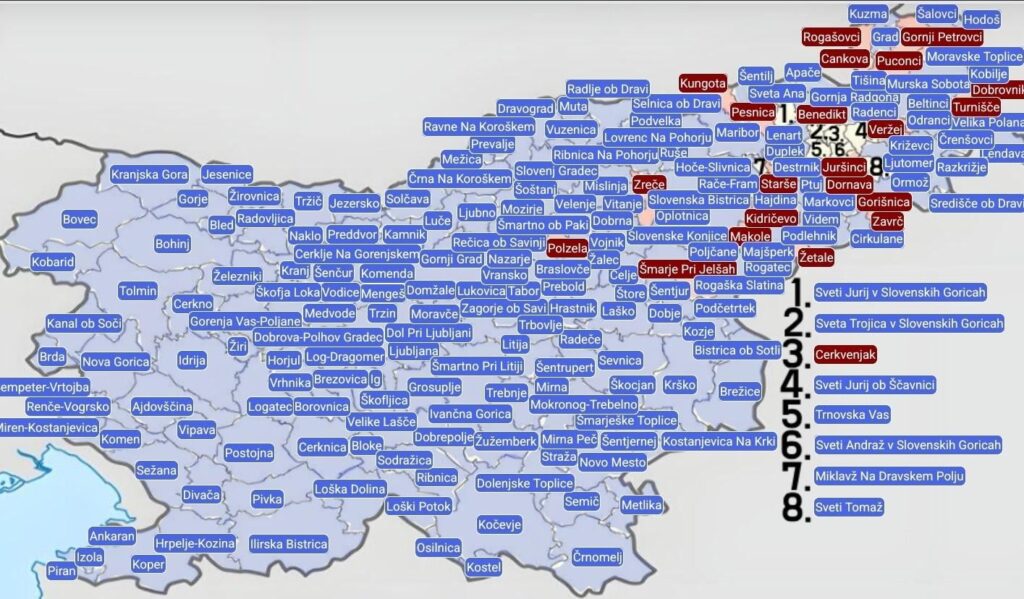 究極の柔軟性: スロベニアの自治体の 90% をリストできます