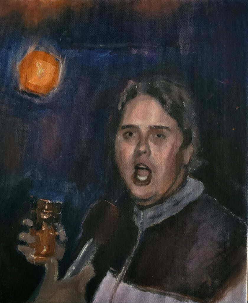 今週金曜日に敬意を表して小さな油絵を描きます