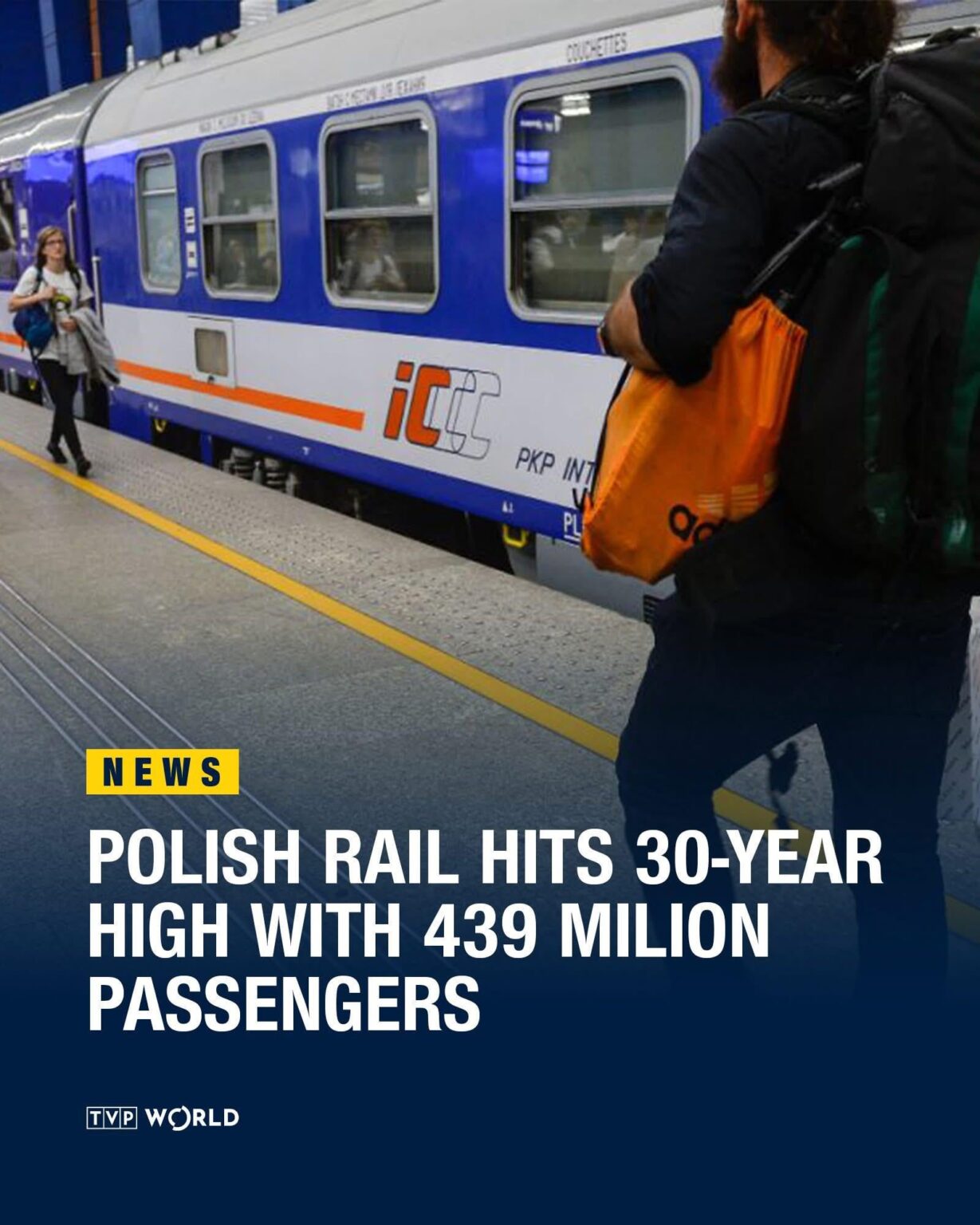 ポーランド: 鉄道乗客数 4 億 3,900 万人