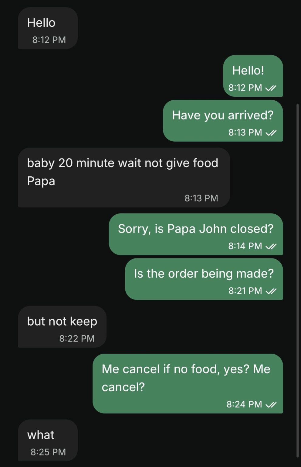 絶句しました(ボルトフードオーダー)