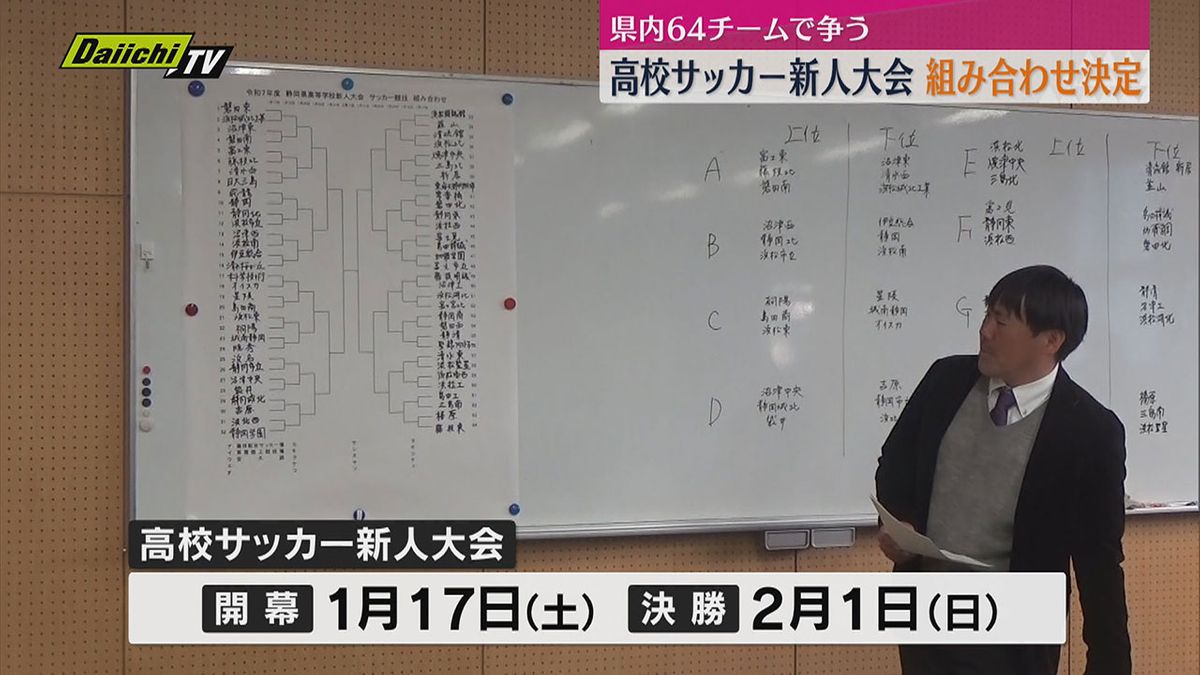 【高校サッカー】静岡県新人大会組み合わせ決定 ３連覇狙う静学は浜北西と対戦 2月1日の決勝戦は実況生中継