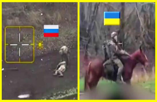 ウクライナの守備隊は馬に乗ったロシアのストームトルーパーによる攻撃を撃退し、戦闘で動物たちは無傷だった