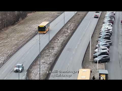 市の境界線とSuðurlandsbrautの区画