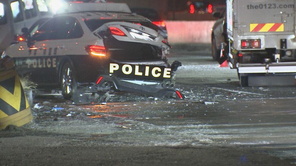 千葉県市川大橋で8件の衝突事故 現場で事故処理中のパトカーも追突される けが人なし 「橋の上は凍結しやすいので対策を」 千葉県警
