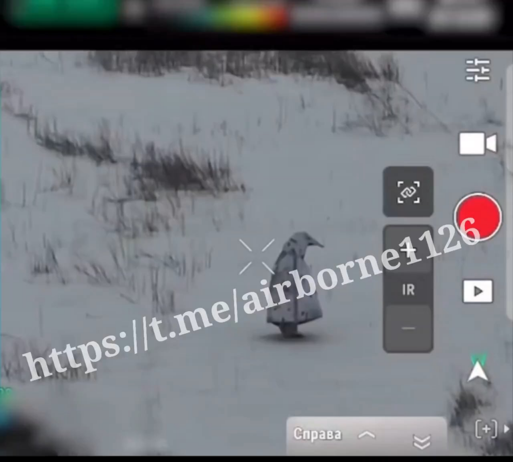 ペンギンに変装したロシア兵がウクライナの雪草原で迷子に