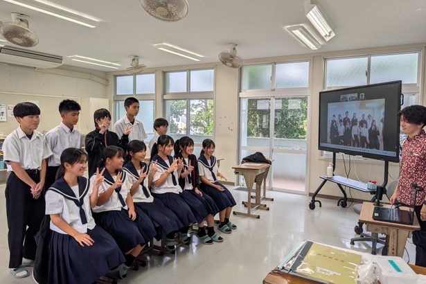 北海道・鶴居中と交流 多良間中がネットで、違い学ぶ