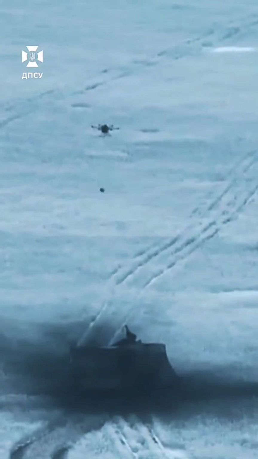 ウクライナのヴァンパイア（重爆撃機UAV）によって破壊されたロシアの突撃小屋。ポムスタ旅団、2026年1月31日。クピャンスク・スヴァトーベ方向。