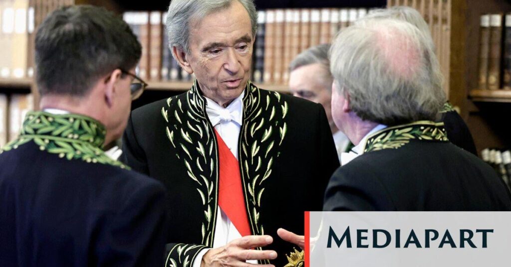 ドームの下のベルナール・アルノー [intronisation à l'Académie des sciences morales et politiques]、権威主義的資本主義の症状