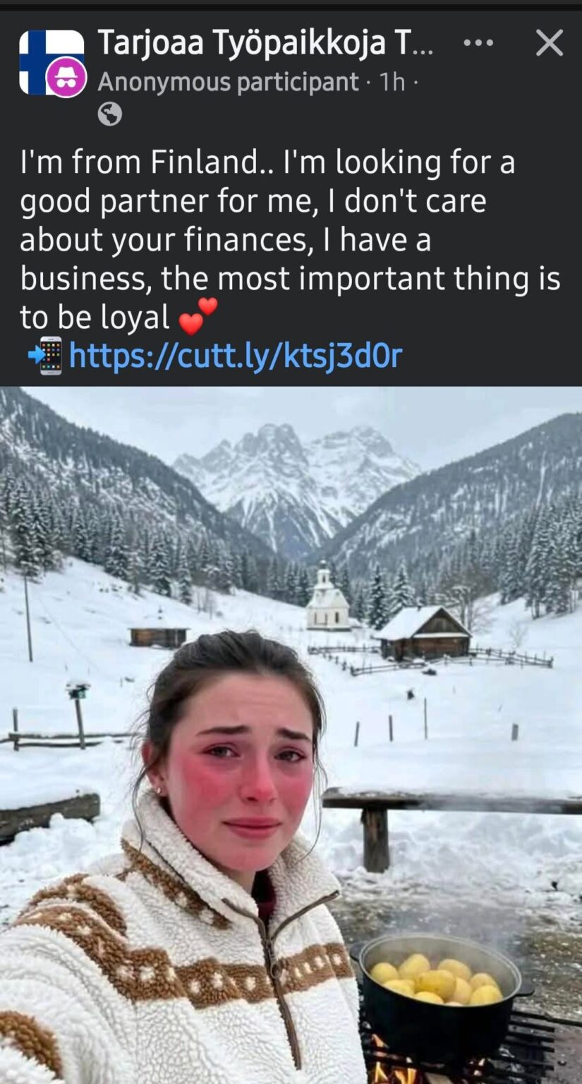 PSA: AI フィンランド人女性は Facebook で夫を探していない