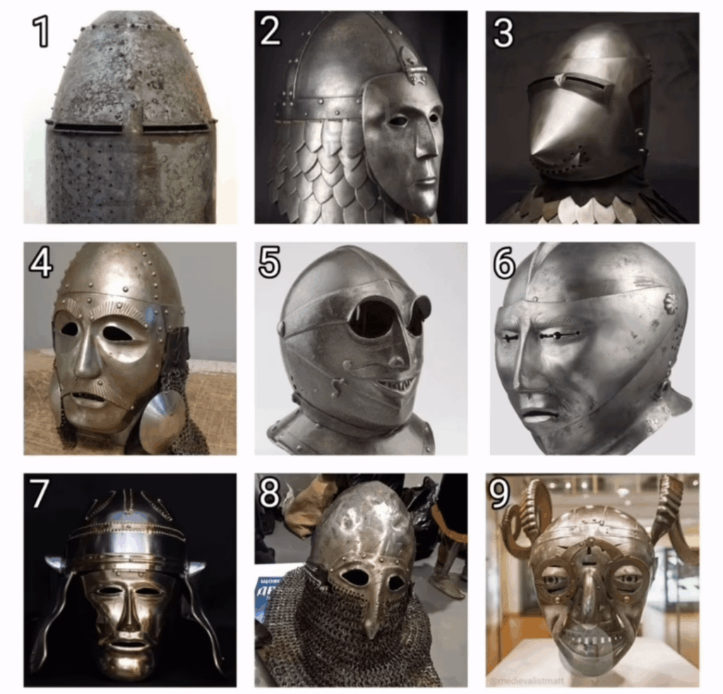 あなたの今の気分を最もよく表す中世のヘルメットはどれですか?