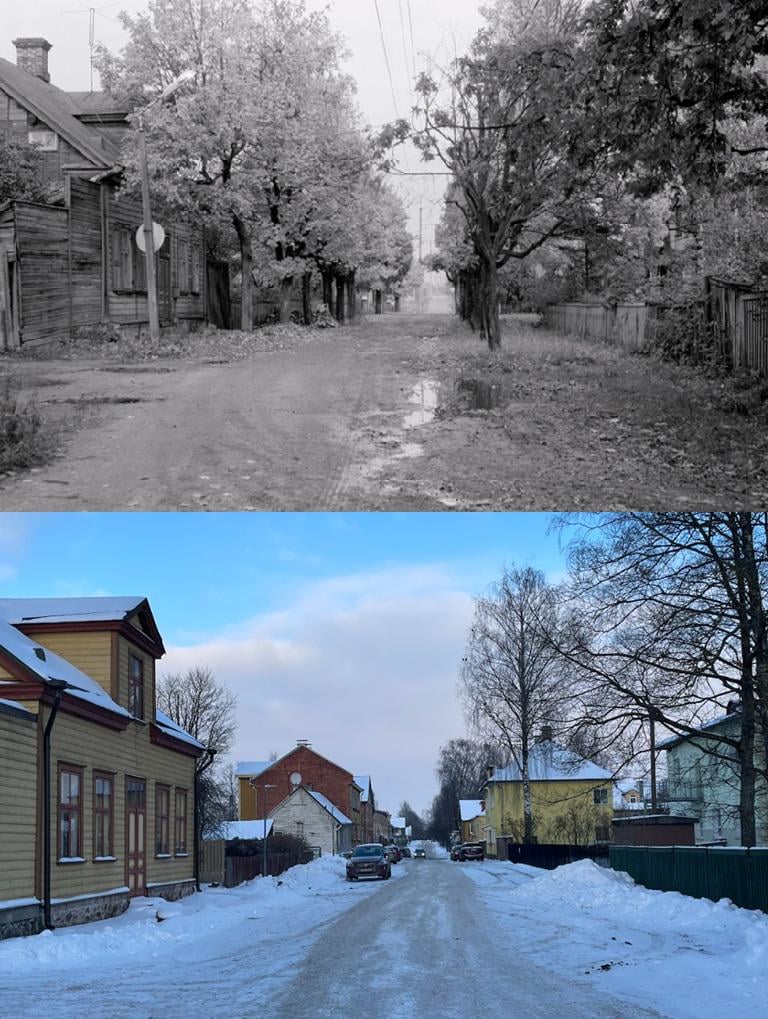 約35年離れたタルトゥのメー通り