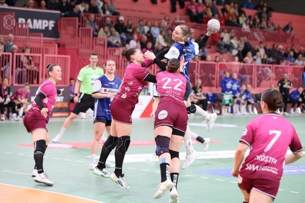 写真2025/26シーズンのドイツ女子ハンドボールブンデスリーガのブロムベルク&middot;リッペとメチンエンヌの試合の様子、写真出典=ブロムベルク&middot;リッペ