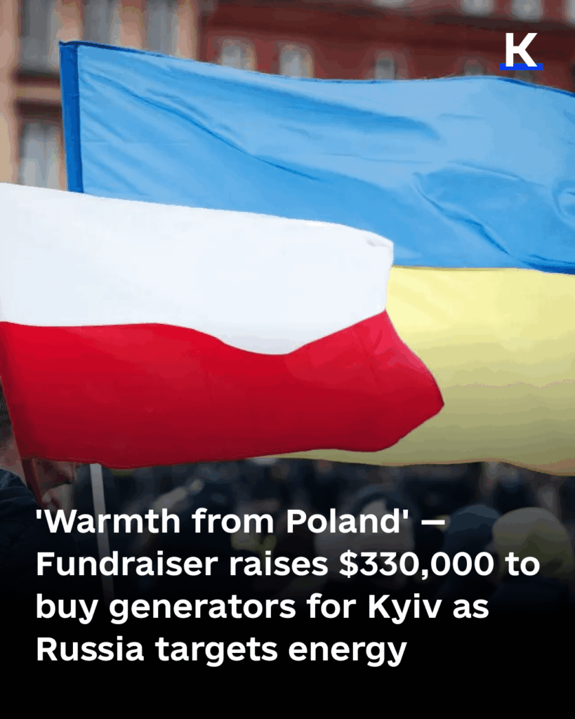 「ポーランドからの温かさ」 — ロシアがエネルギー目標を掲げている中、募金活動家がキエフの発電機購入に33万ドルを集める