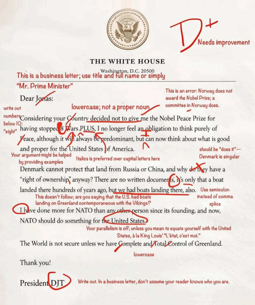 ノルウェー首相によるトランプ大統領の書簡に注目