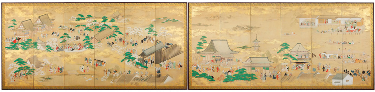 「江戸風俗図屏風」高精細複製品