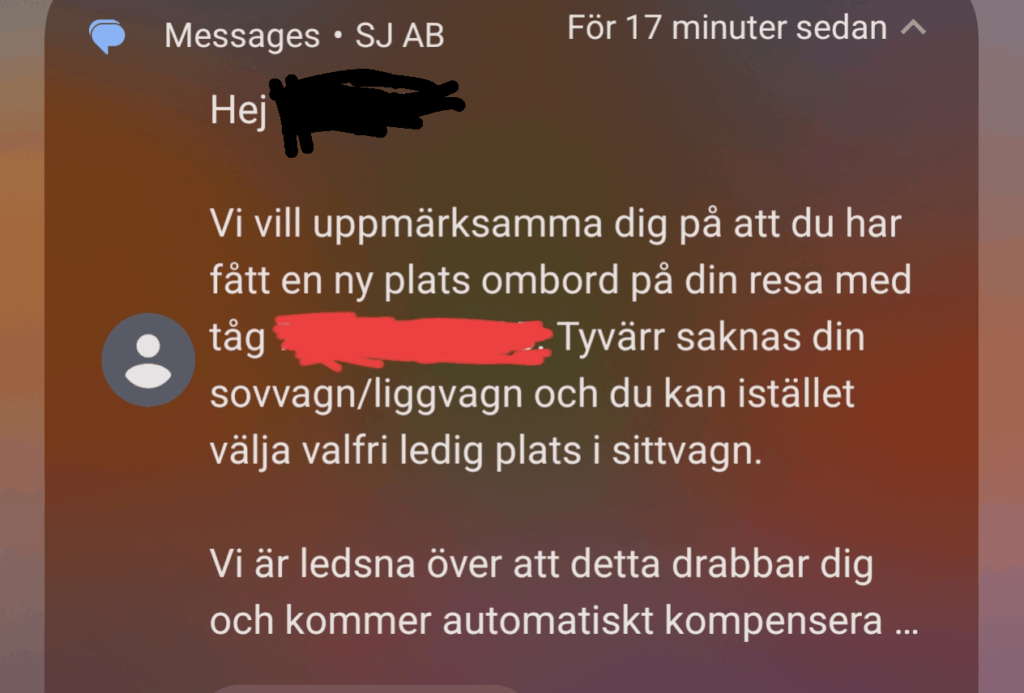 SJ はどうして私が乗るはずだった馬車を全部失ってしまったのでしょうか?