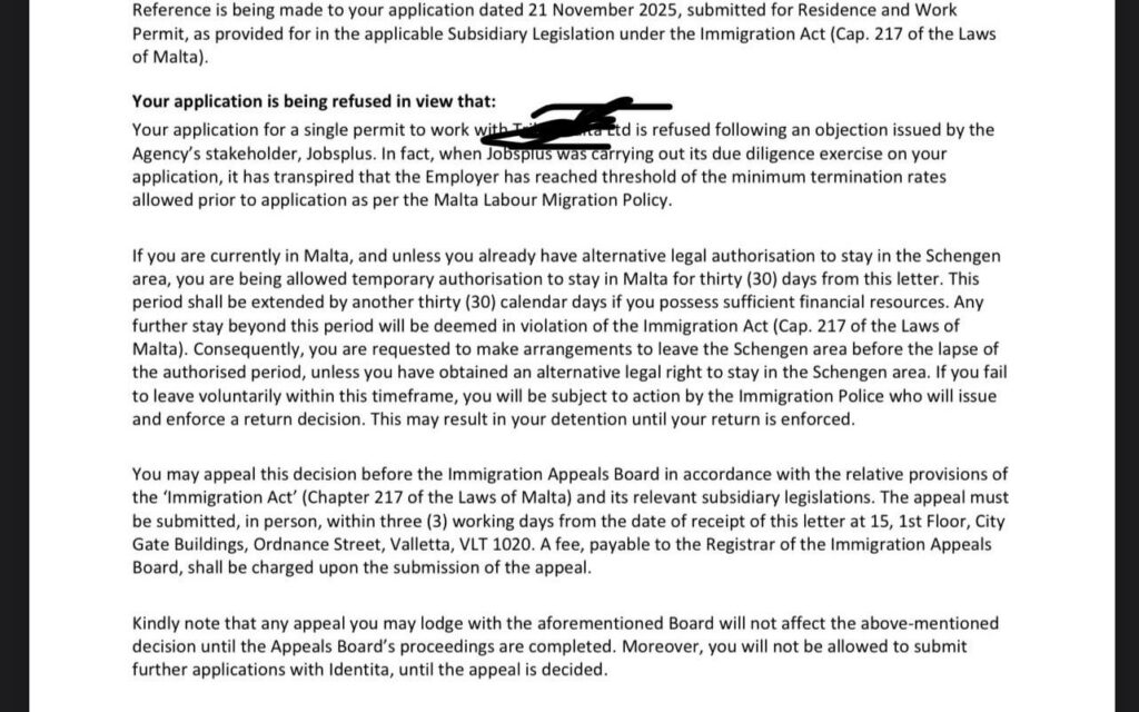 ジョブプラスによる在留拒否