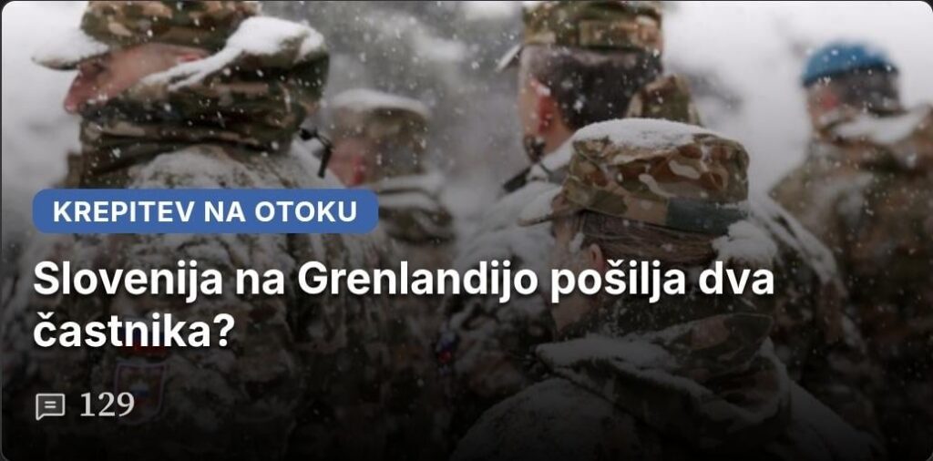 スロベニアはグリーンランドに士官2名を派遣する予定ですか?