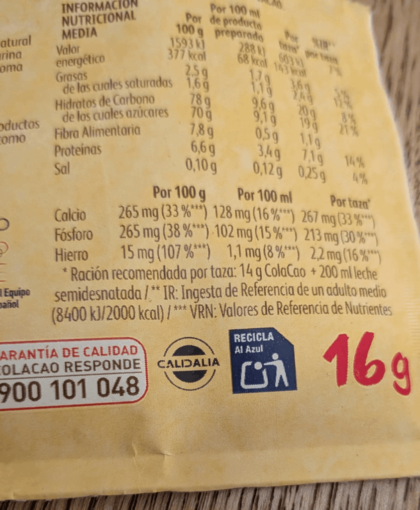 コラカオの小袋は昨年より 2 グラム減りました...まあ、調べてみたらわかりました