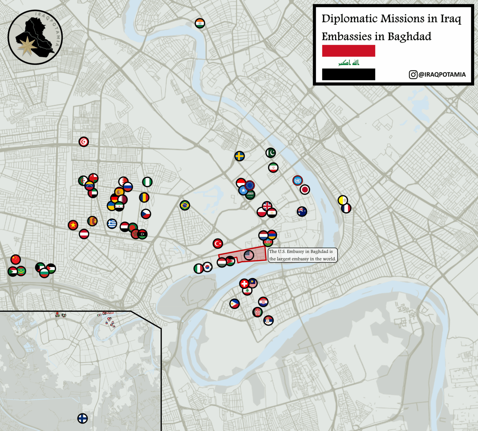 イラクでもフィンランド大使館は距離を置いている