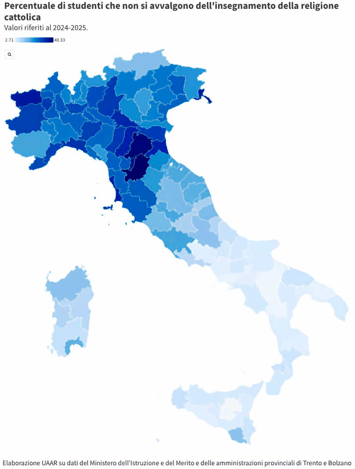 宗教の時間、絶え間ない浸食 - フィレンツェとボローニャは最も世俗的な地域