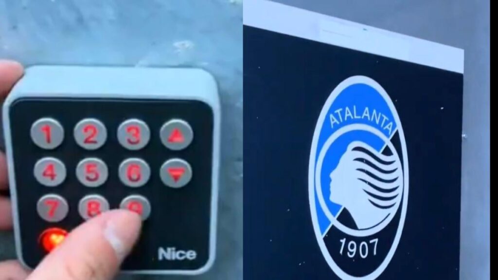 アタランタ、英語のユーザーが「1907」と入力してスタジアムのゲートの 1 つへのアクセスのロックを解除 - ビデオ - 開く