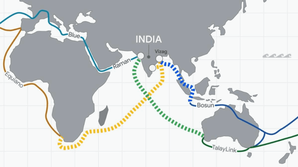 Googleがインドまで3本の海底ケーブルをつなげる「America-India Connect」構想を発表 - GIGAZINE