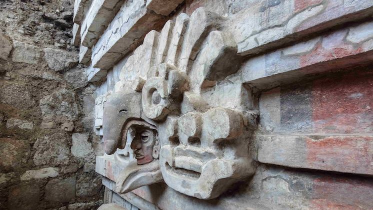 1400年前の「くちばしに人間の頭を収めた巨大なフクロウの彫刻」が残る壮大な墓の遺跡がメキシコで見つかる - GIGAZINE