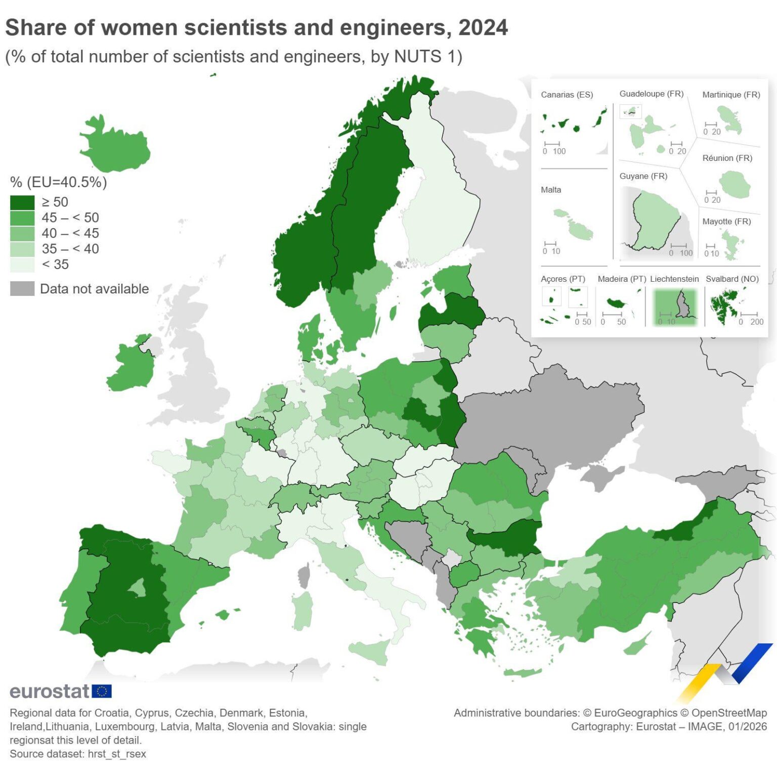ポーランドは科学者やエンジニアとして女性の雇用率が最も高い国の一つ
