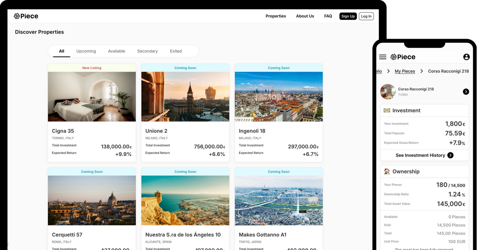 Piece、ヨーロッパ収益不動産への小口投資を可能にするプラットフォーム「Piece」欧州を起点に本格展開開始 | Piece Finance Srlのプレスリリース Piece、ヨーロッパ収益不動産への小口投資を可能にするプラットフォーム「Piece」欧州を起点に本格展開開始 | Piece Finance Srlのプレスリリース