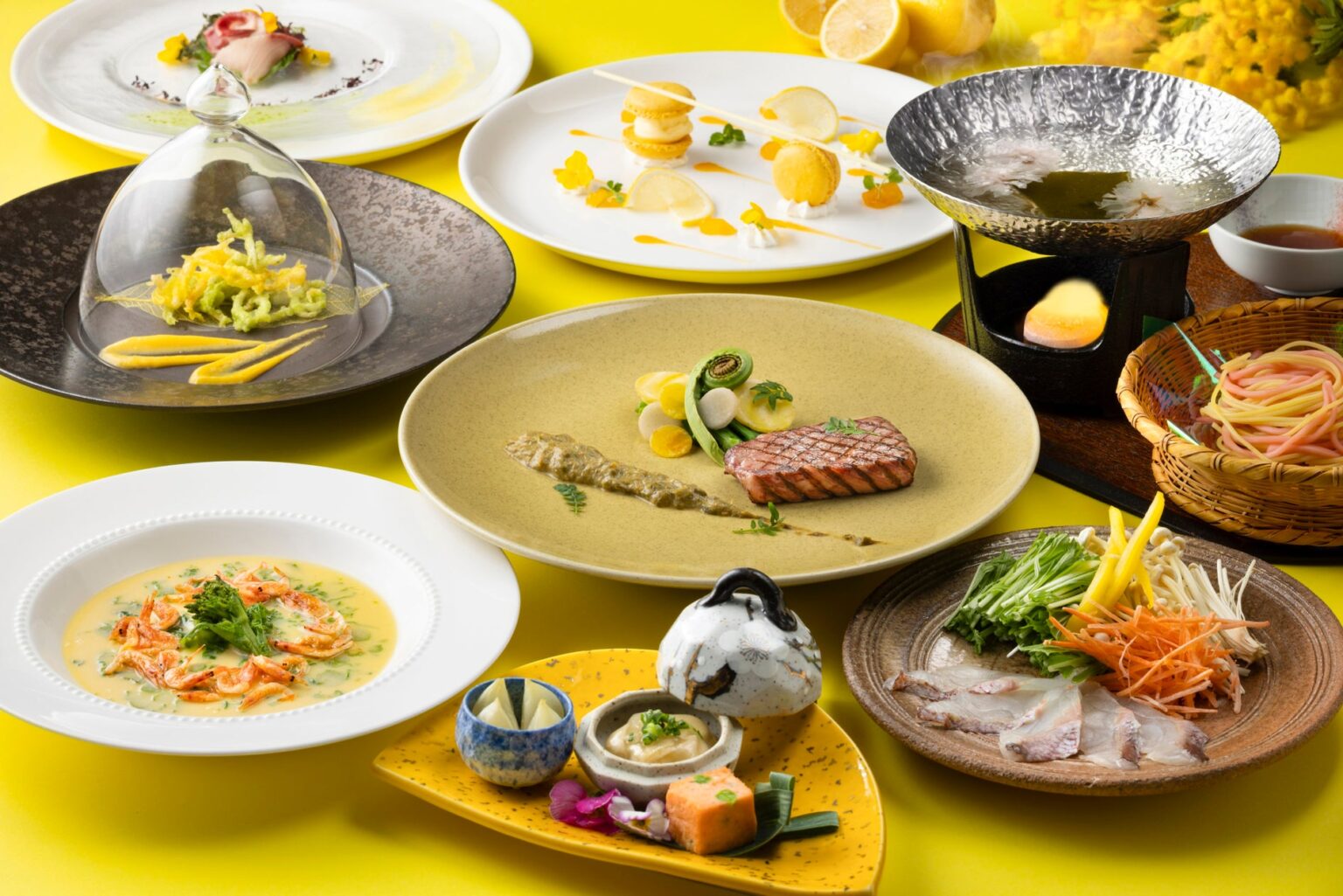 【富士マリオットホテル山中湖】　国際女性デーを祝う「ミモザカラー」の春ディナーコース「Terroir Yamanashi ～Mimosa Yellow Spring～」を発売