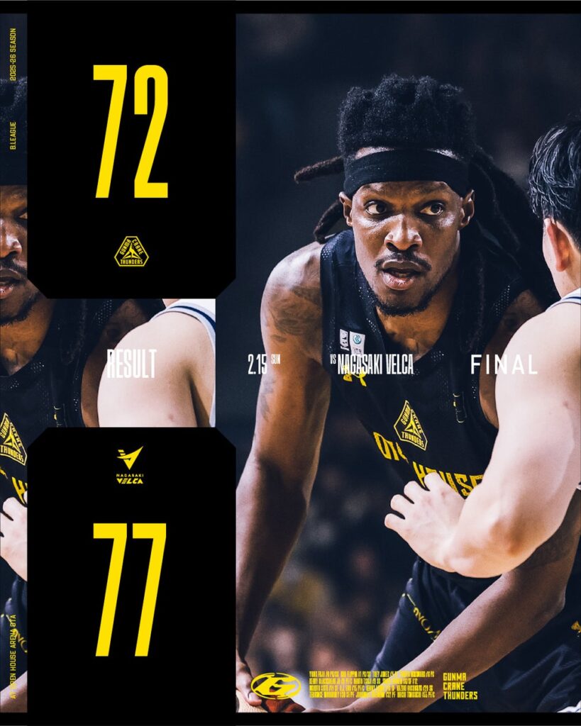 【群馬クレインサンダーズ:試合結果】2/15(日) vs 長崎ヴェルカ りそなグループ B.LEAGUE 2025-26シーズン 【群馬クレインサンダーズ:試合結果】2/15(日) vs 長崎ヴェルカ りそなグループ B.LEAGUE 2025-26シーズン