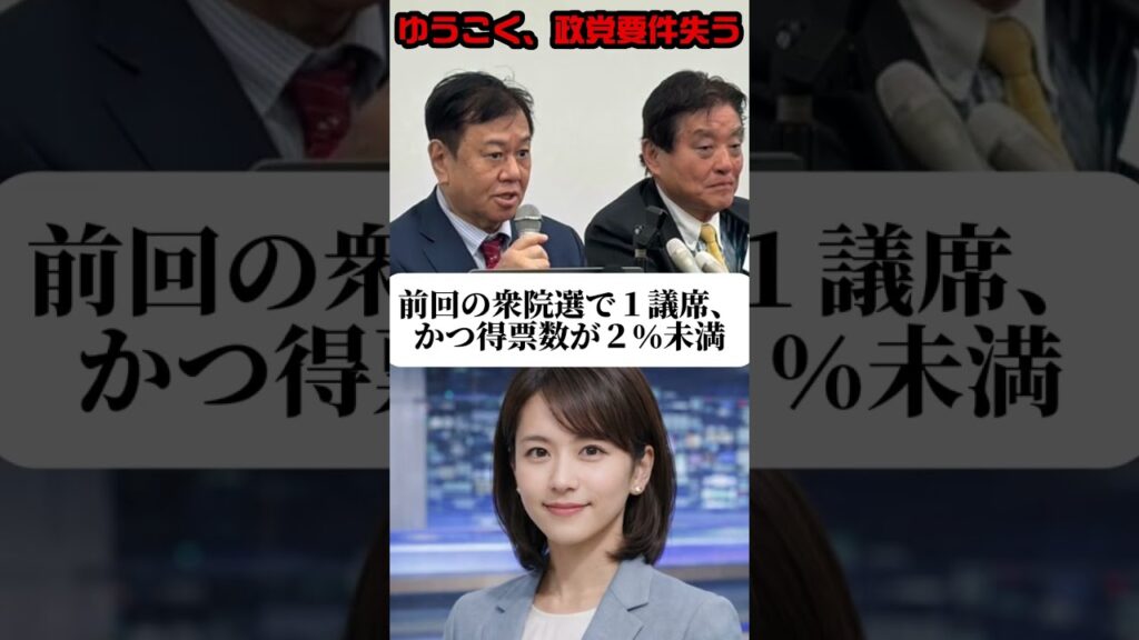 ゆうこく、政党要件消失！#ニュース速報#ゆうこく連合