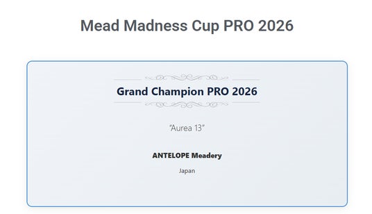 滋賀県野洲市のミード醸造所「ANTELOPE」、世界最大級ミードコンペティション「Mead Madness Cup 2026」で日本勢初のGrand Champion PRO 2026を受賞 滋賀県野洲市のミード醸造所「ANTELOPE」、世界最大級ミードコンペティション「Mead Madness Cup 2026」で日本勢初のGrand Champion PRO 2026を受賞