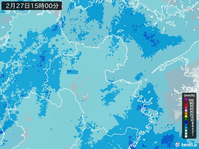 大分県の過去の雨雲レーダー(2026年02月27日) – 日本気象協会 tenki.jp 大分県の雨雲レーダー(2026年02月27日)